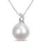 12-12.5MM Freshwater Cultured Pearl and Diamond Twist Pendant with Chain
in Sterling Silver