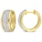 1/2 CT TGW Created Moissanite Hoop Earrings in Yellow Plated Sterling Silver