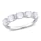1 CT TGW Opal and White Topaz Semi Eternity Ring Sterling Silver