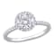 1 1/4 CT DEW Created Moissanite Halo Ring in Sterling Silver
