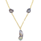 13-15 MM Grey Freshwater Cultured Pearl Oval Lariat Necklace in 18K
Yellow Gold Over Sterling Silver