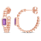 2/5 CT TGW Emerald Cut Amethyst  Link  Earrings in 14K Rose Gold