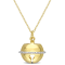 Diamond Accent Lock Charm with Chain in Yellow Plated Sterling Silver