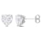 4 CT TGW Heart Created Moissanite Stud Earrings in Sterling Silver