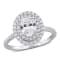 1 1/2 CT TW Lab-Grown Diamond Halo Ring in 14K White Gold