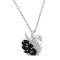 1 3/8 CT TGW Black Spinel and White Topaz Swan Pendant Necklace in
Sterling Silver