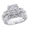 1/5 CT TW Diamond Vintage Bridal Set in Sterling Silver