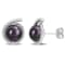 8-8.5MM Black Freshwater Cultured Pearl and Diamond Accent Swirl Stud
Earrings in Sterling Silver