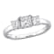 1 CT TW Lab-Grown Diamond 3-Stone Ring in 14K White Gold