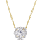 1 7/8 CT TGW Created White Sapphire Halo Necklace in Yellow Plated
Sterling Silver