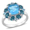 4 1/10 CT TGW Swiss Blue and London Blue Topaz Quatrefoil Ring in
Sterling Silver