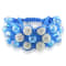 Shambhala Bracelet on Blue Silk Cord with Blue and White Cubic Zirconia Beads