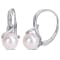 8-8.5 MM White Freshwater Cultured Pearl and Diamond Twist Earrings in
Sterling Silver