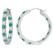 2 3/8 CT TGW Created Emerald and Created White Sapphire Hoop Earrings in
Sterling Silver