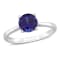 1 5/8 CTW Created Blue Sapphire Solitaire Ring in Sterling Silver