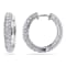 1/2 CT TW Diamond Hoop Earrings in Sterling Silver