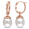 9-9.5MM Freshwater Cultured Pearl and Diamond Accent Infinity Hoop
Earrings in 10K Rose Gold