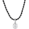 1 CT DEW Created Moissanite Solitaire Pendant, Diamond Cut Chain
Sterling Silver with Black Rhodium