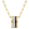 4/5 CT TGW Created White Sapphire Multi-Textured Circular Pendant with Chain