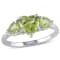 1 7/8 CT TGW Peridot and Diamond Accent Heart Ring in Sterling Silver