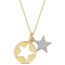 1/10ctw Diamond Star Pendant with Chain in 18K Yellow Gold Over Sterling Silver