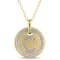 Diamond Initial "C" Pendant with Chain in 18K Yellow Gold Over
Sterling Silver