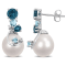 9-10MM Cultured Pearl, London & Sky Blue Topaz with Diamond Accent
Earrings in Sterling Silver