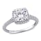 2 CT DEW Created Moissanite and 1/4 CTW Diamond Halo Engagement Ring 14K
White Gold