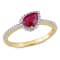 7/8 CT TGW Ruby and 1/5 CT TW Diamond Tilted Teardrop Halo Ring in 14K
Yellow Gold