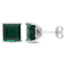 5 1/10 CT Square TGW Created Emerald Stud Earrings in Sterling Silver