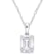 2 1/2 CT DEW Created Moissanite Solitaire Pendant with Heart Detail and
Chain in Sterling Silver