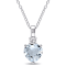 1 5/8 CT TGW Aquamarine and Created White Sapphire Heart Pendant with
Chain in Sterling Silver