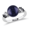 9-9.5MM Black Freshwater Cultured Pearl and 1/8 CT TW Black & White
Diamond Ring in Sterling Silver