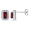1 1/2 CT TGW Garnet and 1/10 CT TW Diamond Halo Stud Earrings in
Sterling Silver