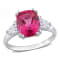 4 1/2 CT TGW Pink Topaz, White Topaz and Diamond Accent 3-Stone Ring in
Sterling Silver