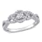 1/4 CT TW Diamond Swirl Halo Ring in Sterling Silver