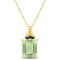 5 5/8 CT TGW Green Quartz and Black Sapphire Pendant with Chain in
Yellow Plated Sterling Silver