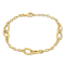 Double Oval Link Bracelet in Yellow Plated Sterling Silver