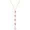 1 CT TGW Ruby and 7.5-8MM Freshwater Pearl with 1/5 CT TW Diamond
Necklace in 10K Yellow Gold