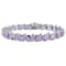 9 5/8 CT TGW Amethyst and Diamond Accent Bracelet in Sterling Silver
