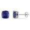 6.00ctw Created Blue Sapphire Solitaire Earrings in Sterling Silver