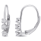 1/4 CT TW 3 Stone Diamond Leverback Earrings in Sterling  Silver