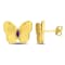 1/7 CT TGW Amethyst Butterfly Stud Earrings in Yellow Plated Sterling Silver