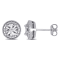 Diamond Accent Round Halo Stud Earrings in Sterling Silver
