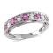 4/5 CTW Created Pink and Created White Sapphire Anniversary Band in
Sterling Silver