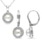 7.5-8MM Freshwater Cultured Pearl and 1/10 CT TW Diamond Earrings and
Pendant Set in Sterling Silver