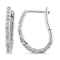 1/2 CT TW Diamond Hoop Earrings in 10k White Gold
