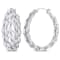 11 1/10 CT TGW Lab Grown Diamond Triple Row Hoop Earrings in 14K White Gold