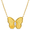 1/5 CT TGW Created White Sapphire Butterfly Necklace in Yellow Plated
Sterling Silver