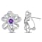 1 5/8 CT TGW African Amethyst and White Topaz Floral Earrings in
Sterling Silver